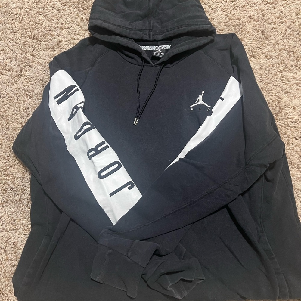 Jordan Black Hoodie with White Accents